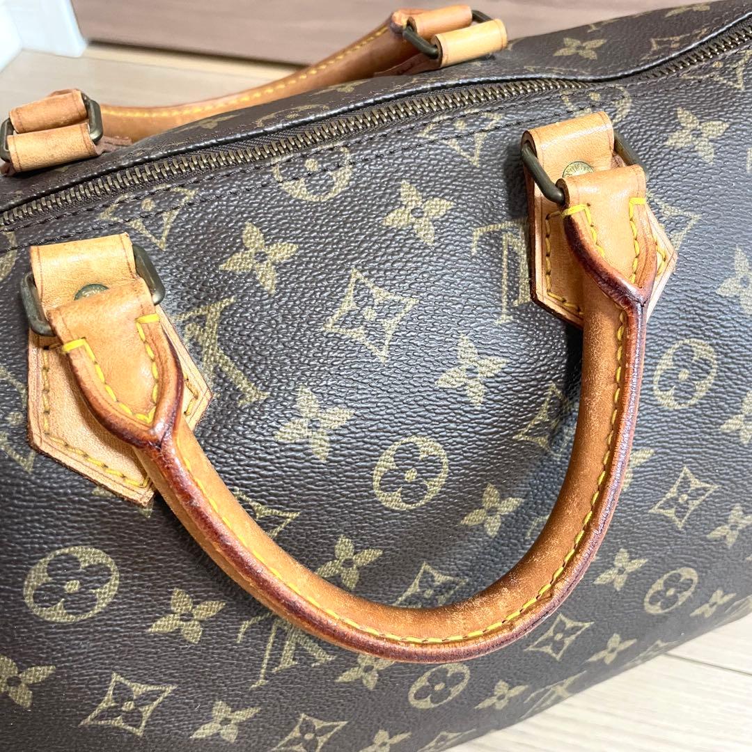 ルイヴィトン　ボストンバッグ　スピーディ35 モノグラム　ブラウン　ヌメ革