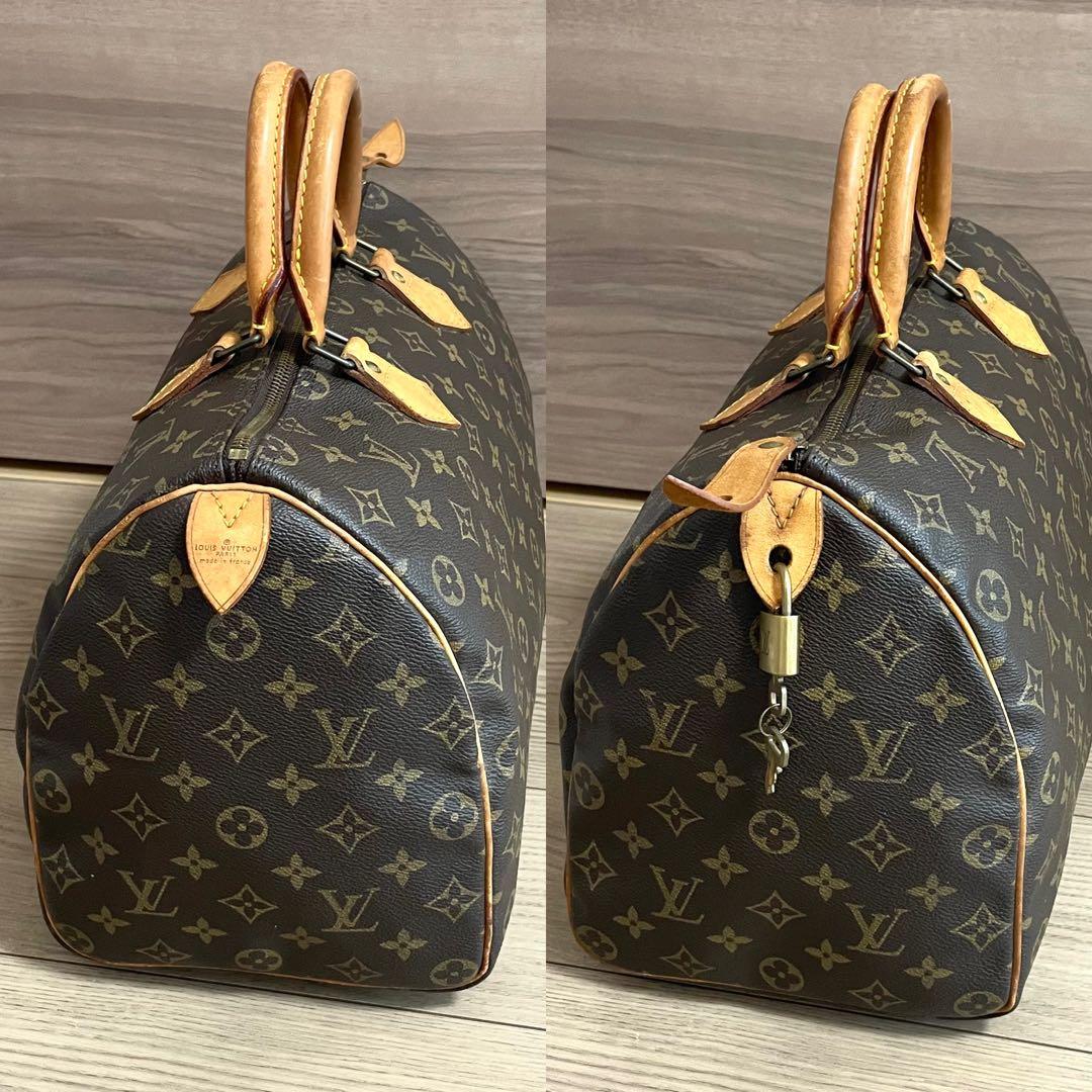 ルイヴィトン　ボストンバッグ　スピーディ35 モノグラム　ブラウン　ヌメ革