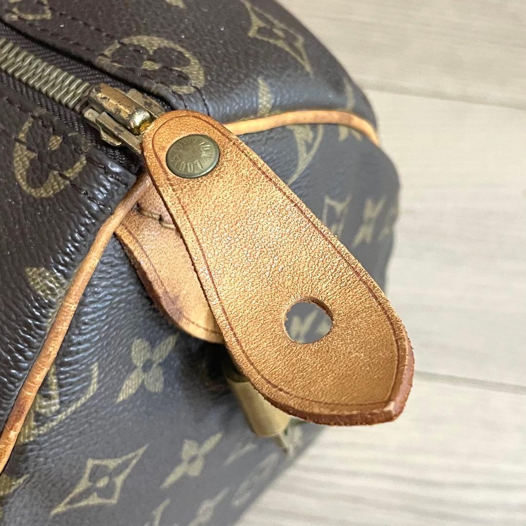 ルイヴィトン　ボストンバッグ　スピーディ35 モノグラム　ブラウン　ヌメ革