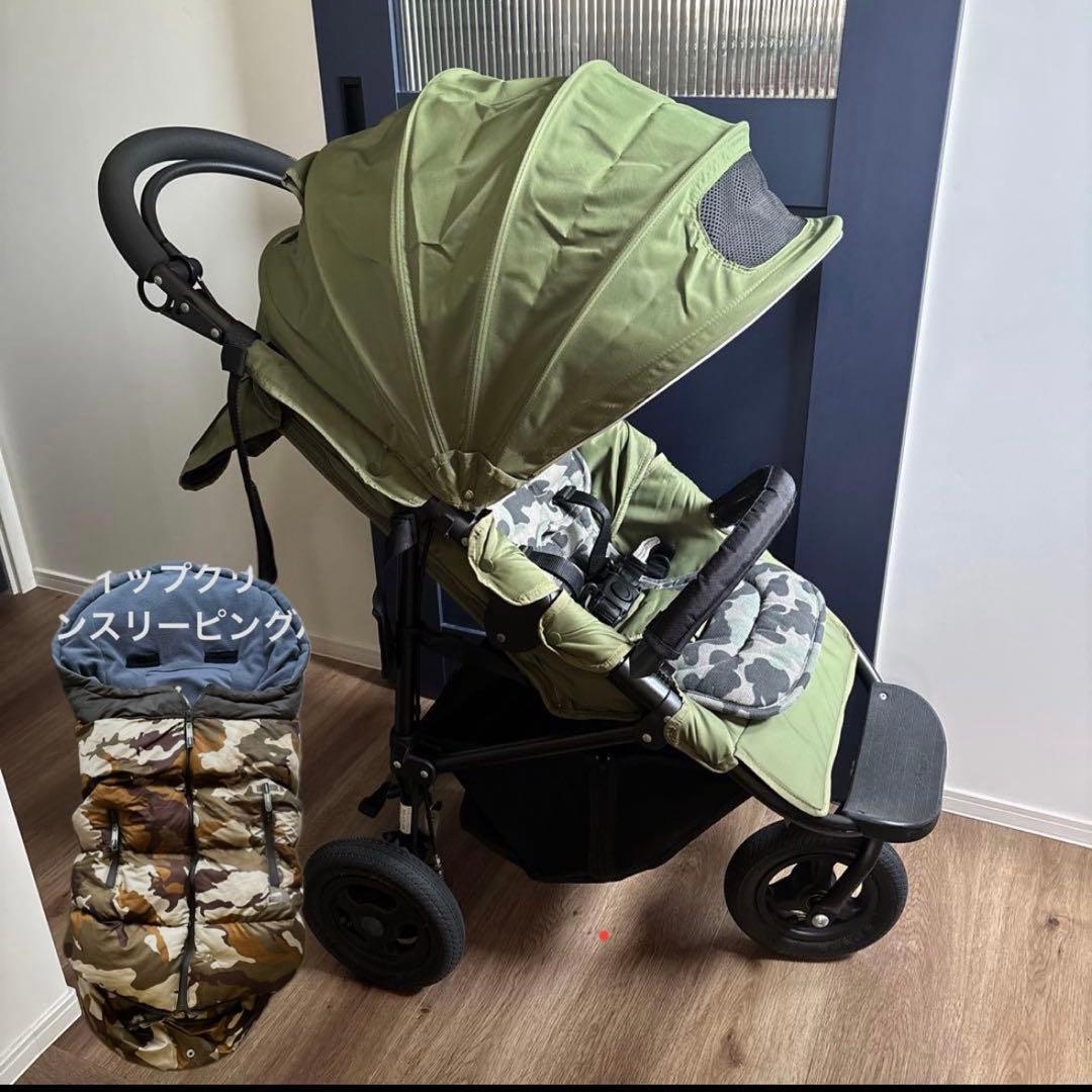 エアバギーココブレーキ カーキ マット&ヘッドサポート&ダウンスリーピングバッグ