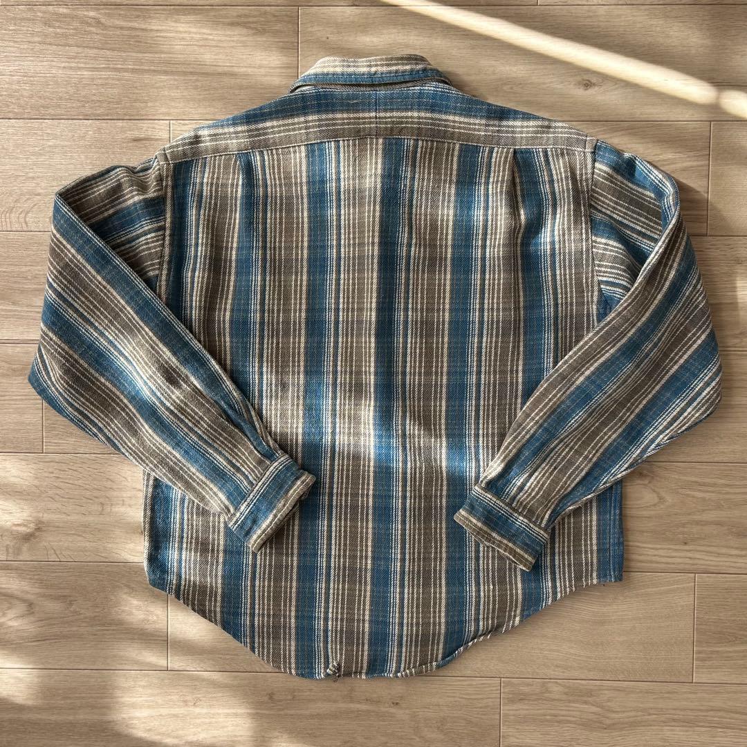SALE✨90s Singapore製RRL 三ツ星タグネルシャツ ヘビネル猫目