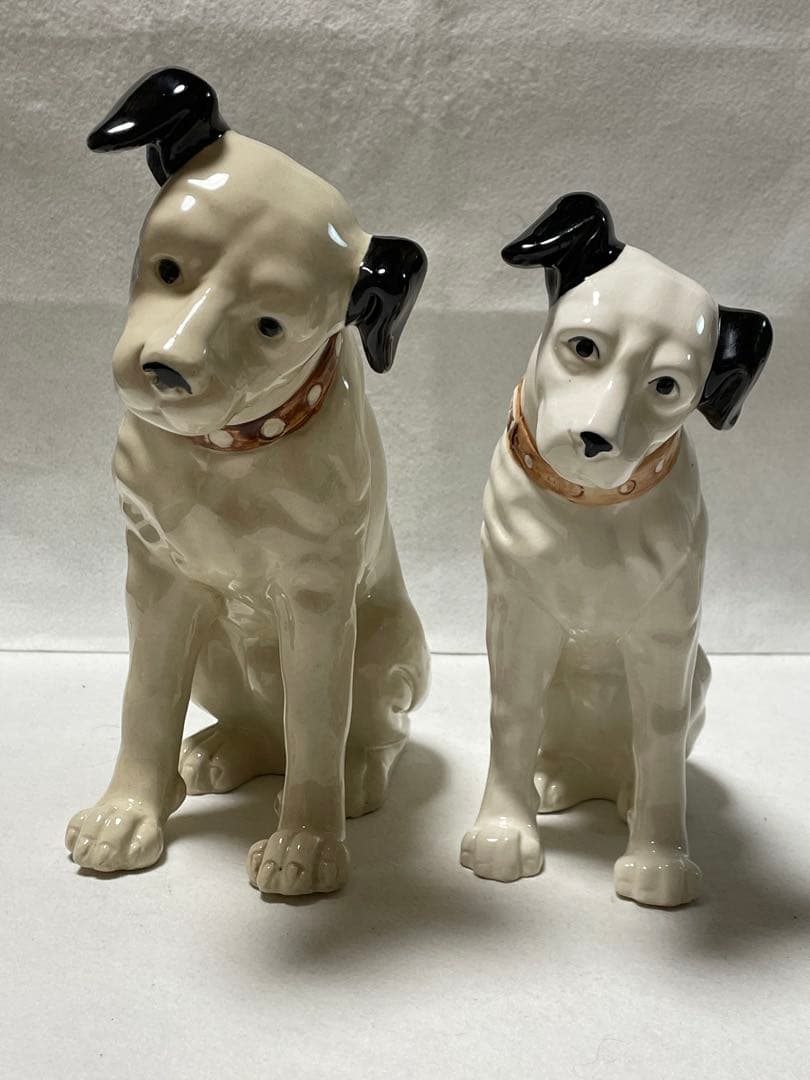 ビクター犬 2体 約25cm /約22cm 陶磁器 アンティーク ビンテージ