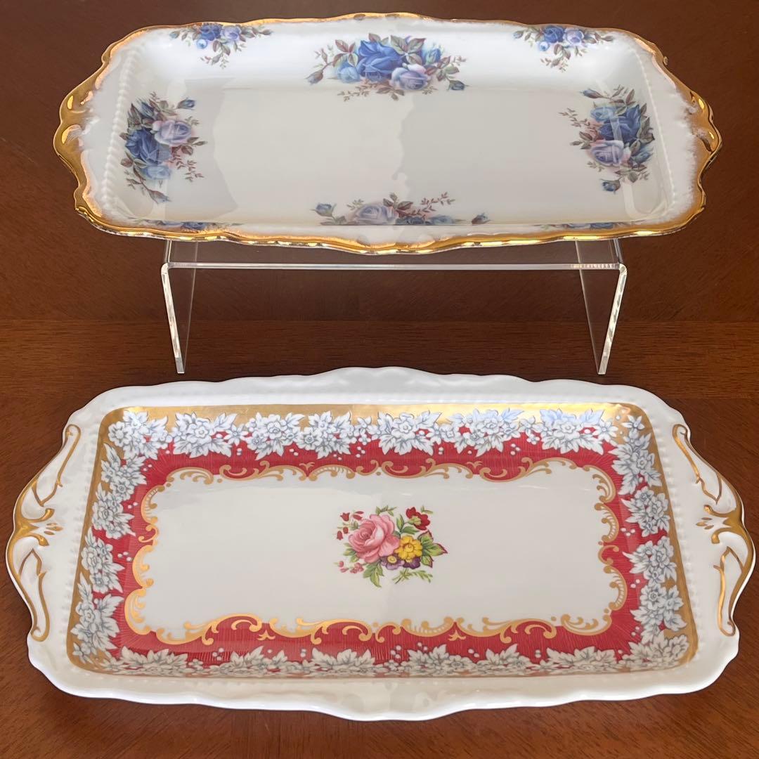 【レア美品】ロイヤルアルバート★ムーンライトローズ★サンドイッチプレート２枚