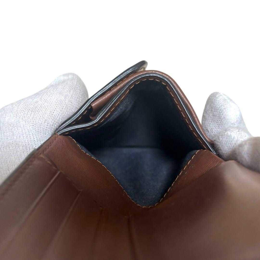 バーバリー　折り財布　フラップ　TB柄　PVC　ブラウン　トーマスバーバリー