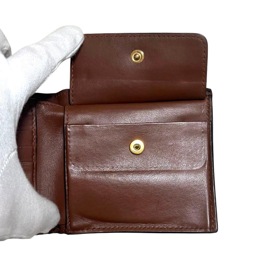 バーバリー　折り財布　フラップ　TB柄　PVC　ブラウン　トーマスバーバリー