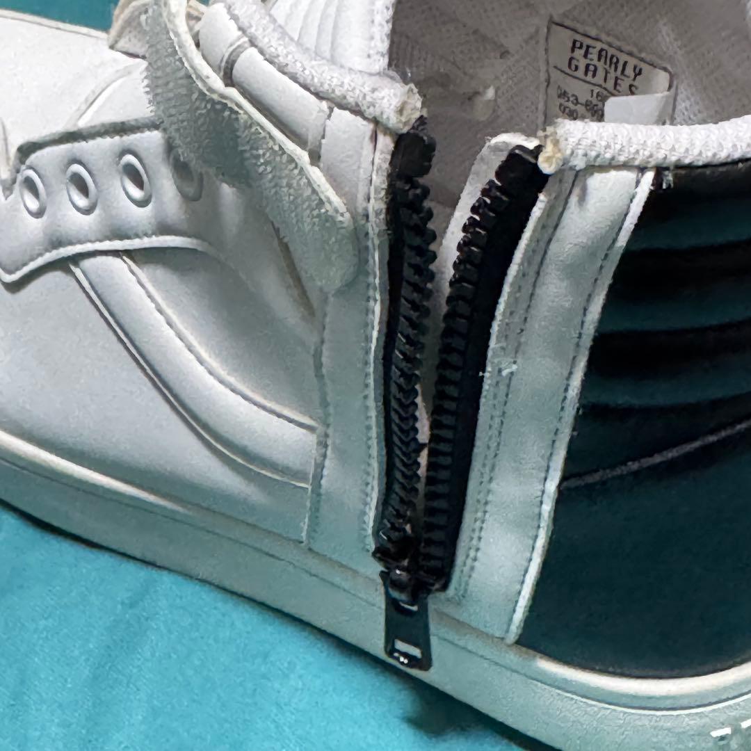 美品PEARLY GATES ゴルフシューズ 23.5cm サイドジップホワイト