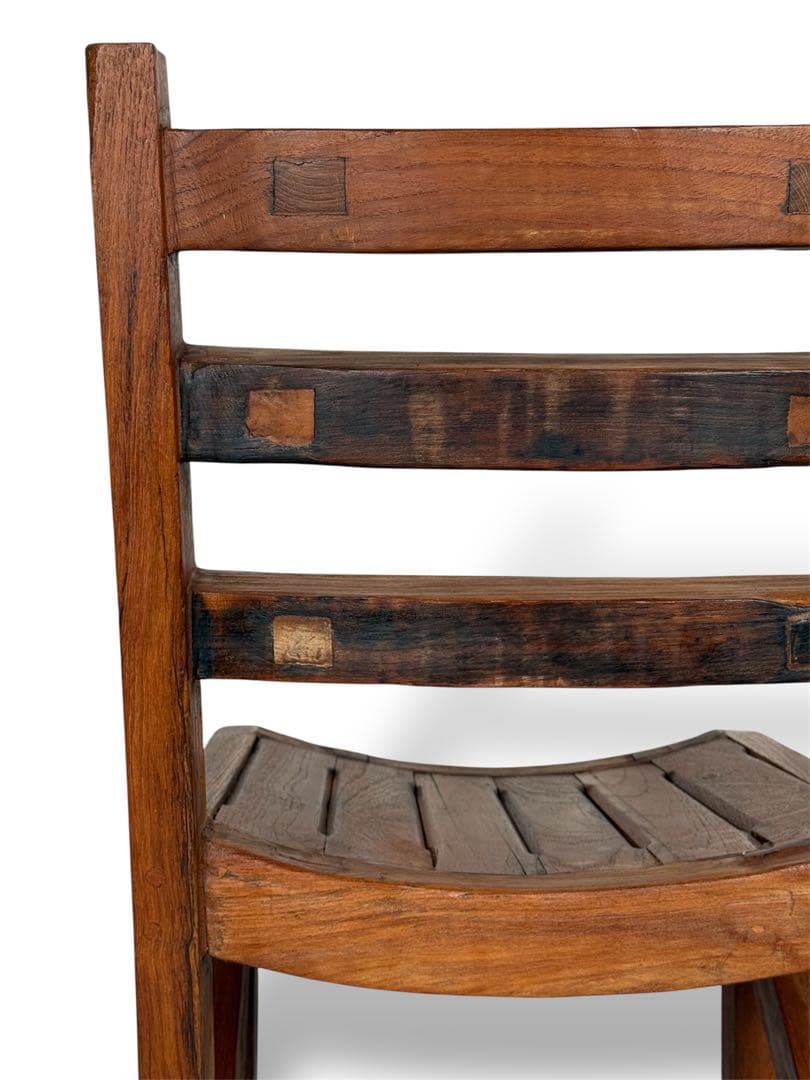 アンティークチェア　チーク　木製 椅子 重厚 天然木 無垢材 銘木 家具
