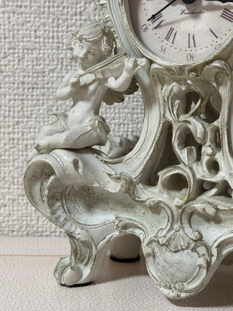 Richard Ward ロココアンティーク天使の彫刻付き置時計