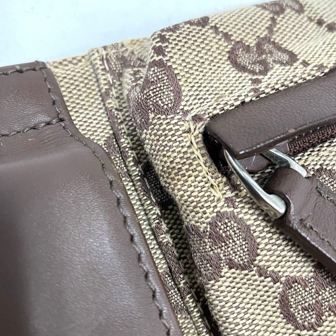 大人気☆GUCCI☆グッチ☆ボディバッグ☆GGキャンバス☆レザー☆ブラウン