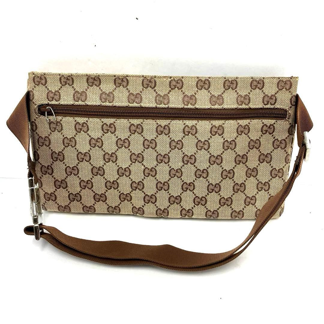 大人気☆GUCCI☆グッチ☆ボディバッグ☆GGキャンバス☆レザー☆ブラウン