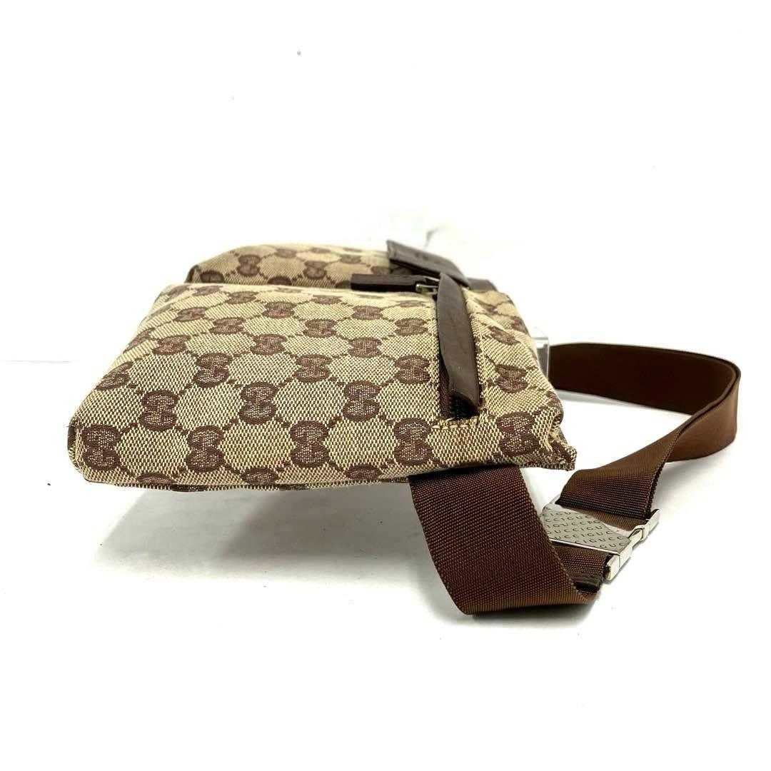 大人気☆GUCCI☆グッチ☆ボディバッグ☆GGキャンバス☆レザー☆ブラウン
