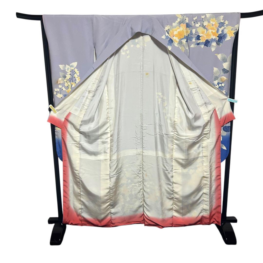 正絹　縮緬　友禅　振袖　フルセット　８点　可憐　モダン