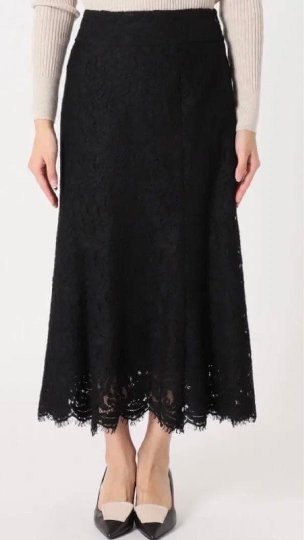 イエナ レースフレアスカート ブラック 38