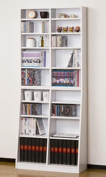 ★２台購入分　大容量　ホームシェルフ　W75　本棚　稼働棚　ＣＤ　ＤＶＤ　収納棚