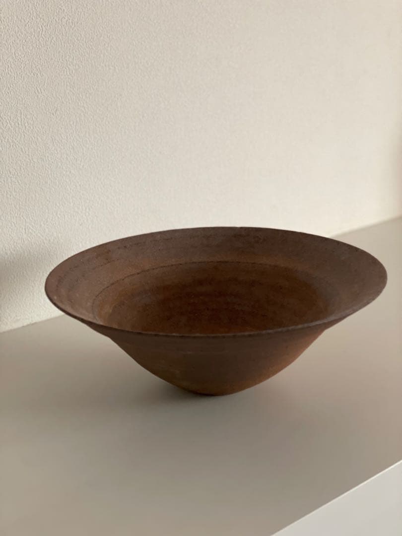 二階堂明弘 焼き締め8.5寸 リム大鉢