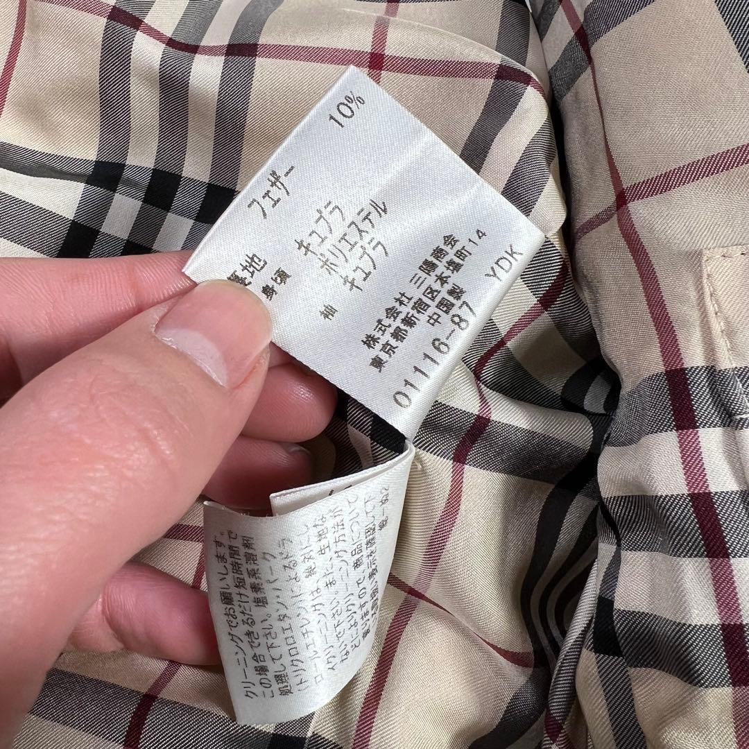 バーバリーロンドン ダウンコート 裏地ノバチェック フーディー ブラウン 40