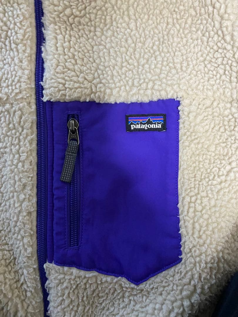patagonia フリースジャケット クリーム/パープル