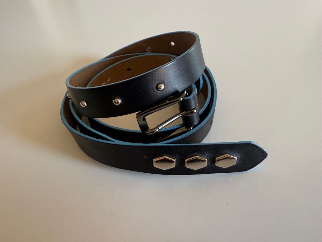 【美品】anytee Narrow Long Belt Black Blue