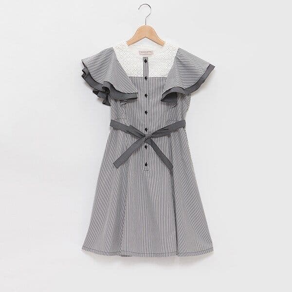 【新品】mezzo piano junior ラッフル袖 ワンピース 150