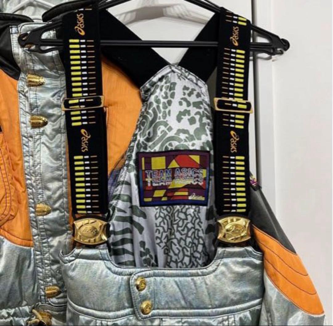 超希少 TEAM ASICS スキー スノーボードウェア 上下セット 中綿