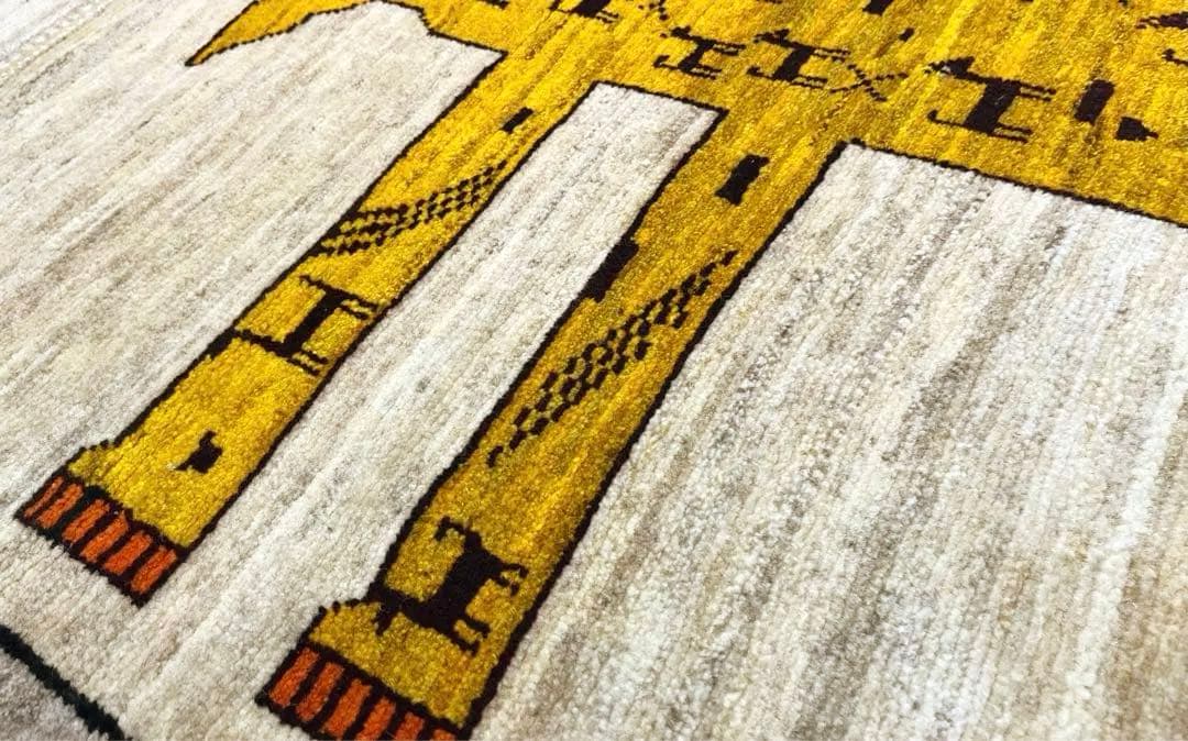 ペルシャ　トライバルラグ　アマレバフト　150×105 生成ライオン