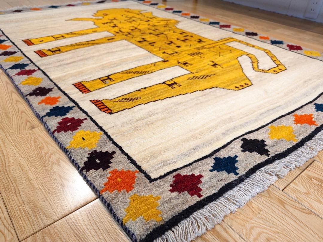 ペルシャ　トライバルラグ　アマレバフト　150×105 生成ライオン