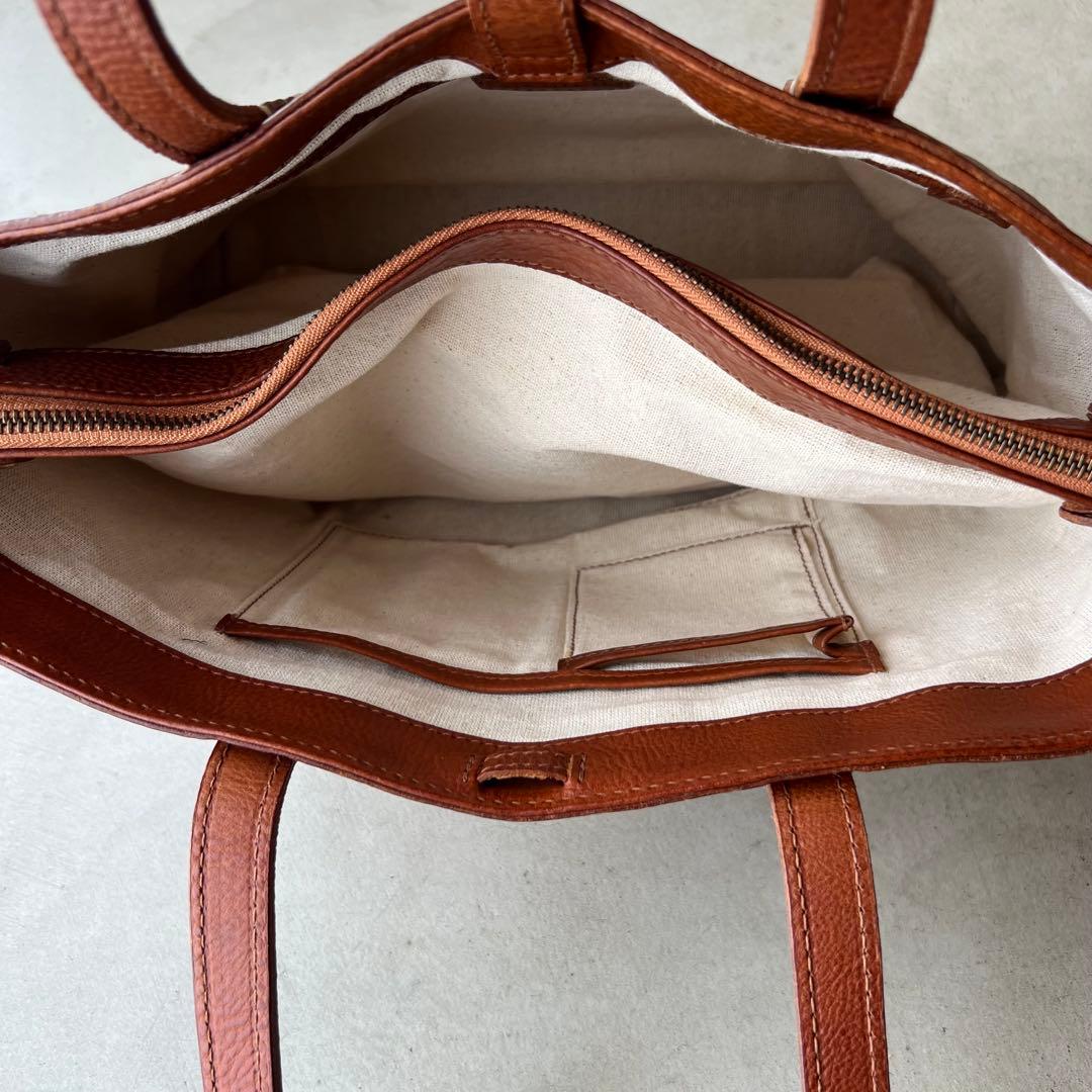 【genten】ゲンテン　トートバッグ　レザー　トスカ　ブラウン　A4