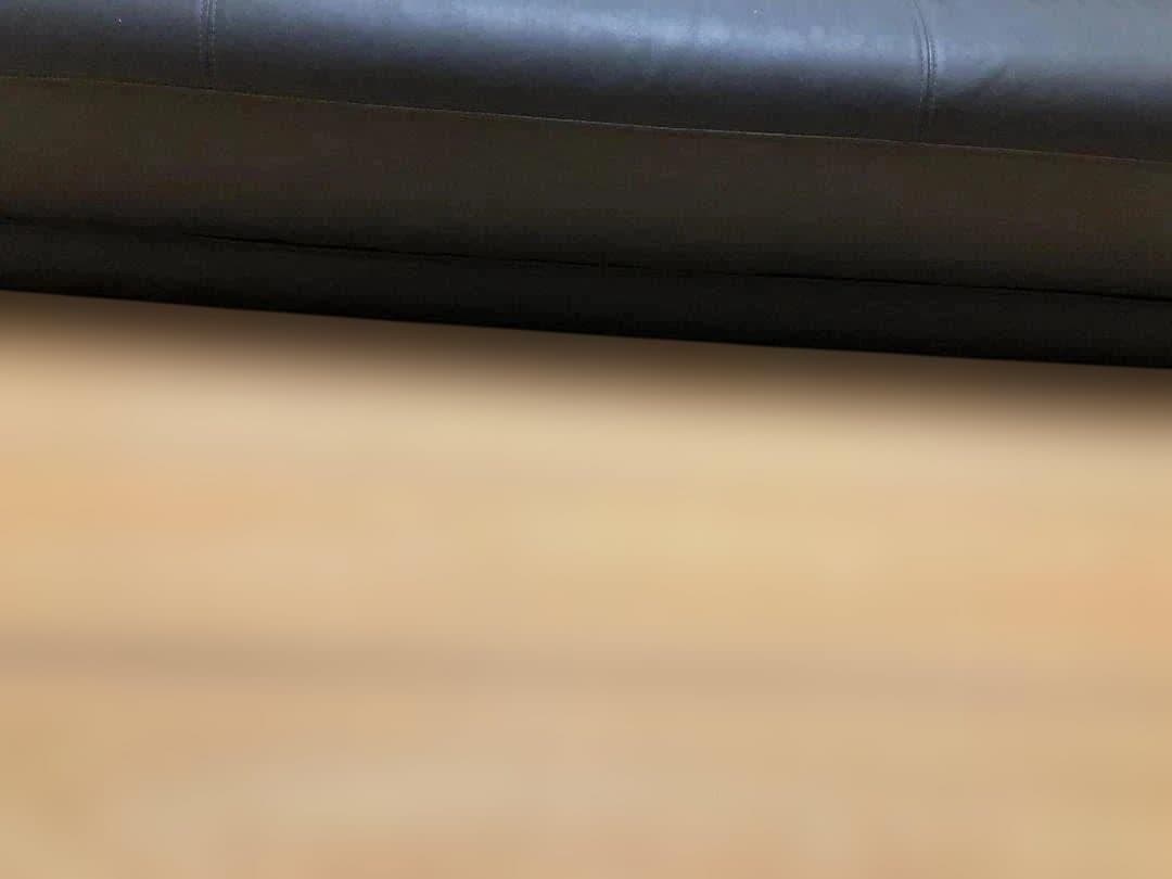 送料無料 3人掛け ソファ 合成皮革 ダークグレー 木製肘掛 75032-1-