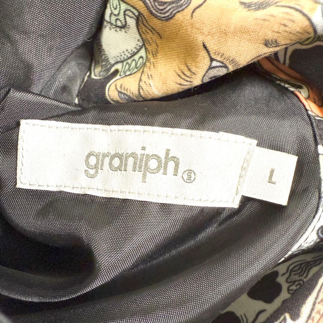 グラニフ リバーシブル ブルゾン 石黒亜矢子 猫舌茸 化け猫 コラボ 刺繍 L