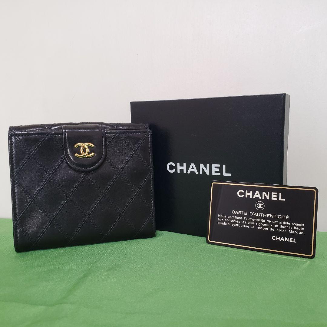 新品　CHANEL ビコローレ ラムスキン コンパクト 二つ折り財布 Wホック
