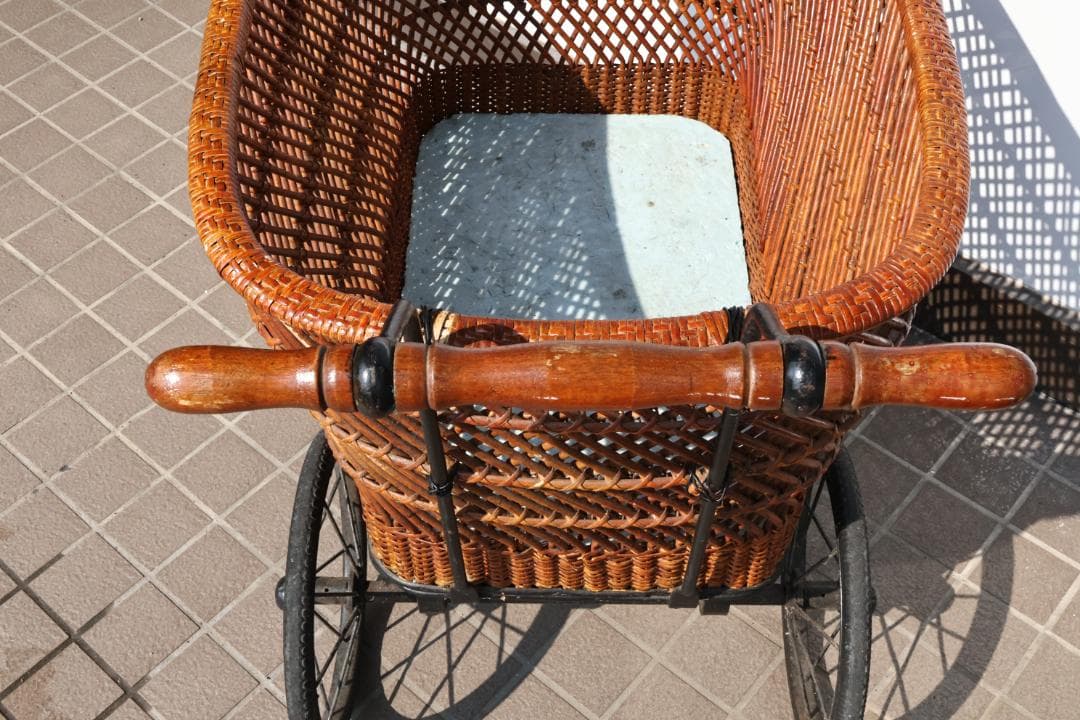 niyon　昭和レトロ　アンティーク　乳母車　うば車　ベビーカー　藤網