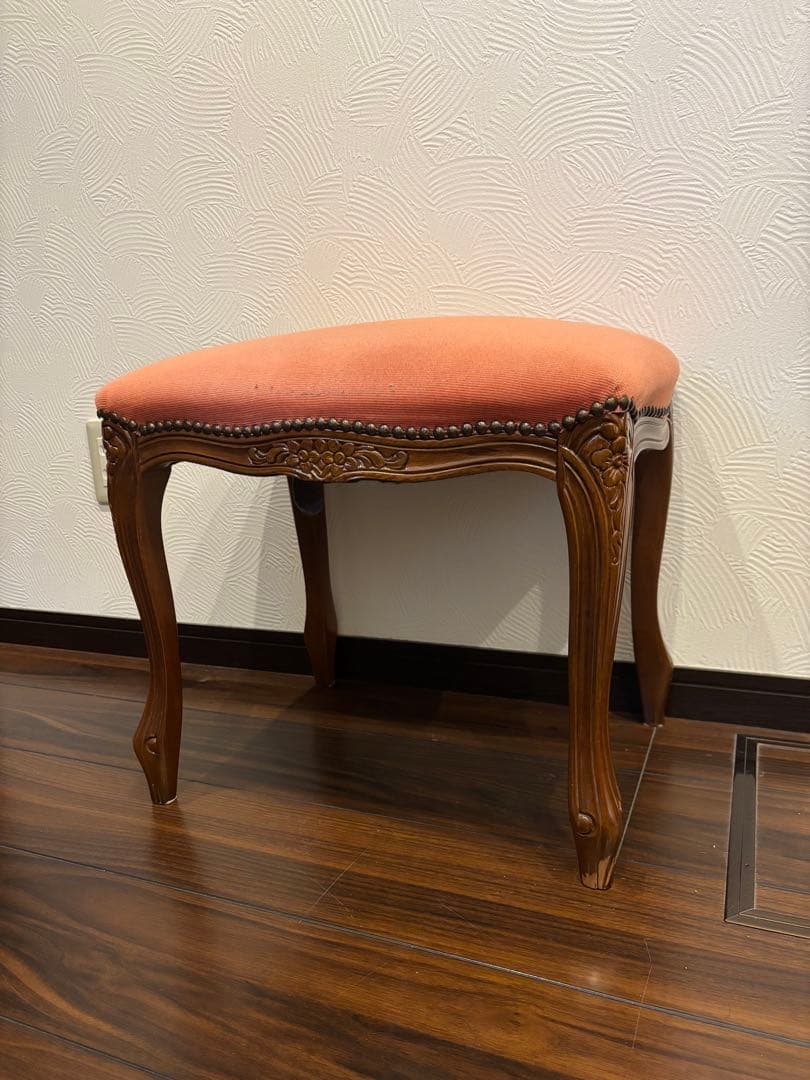 イタリア製木製三面鏡ドレッサーとスツールセット