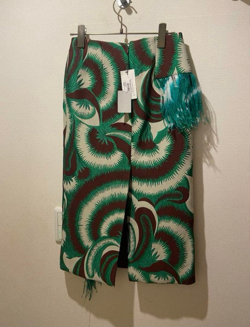 Dries van noten アウトサイダー柄　フェザースカート