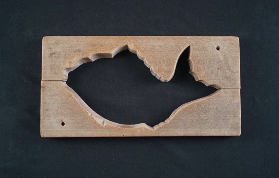 菓子型 大型の鯛 タイ 細密 30.1×15.4cm 和菓子 古道具アンティーク