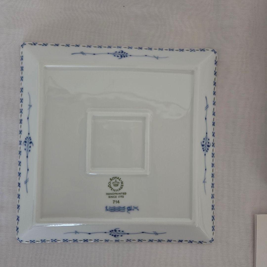 新品未使用　ロイヤルコペンハーゲン　フルレース14cmスクエアプレート