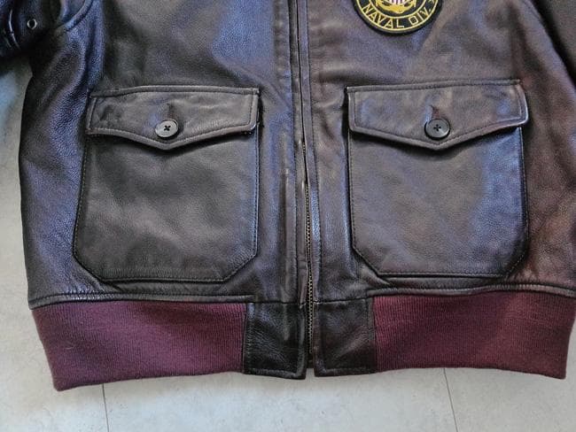 新品 GABRIEL 襟ムートン ワッペン付 レザー G-1フライトジャケットL