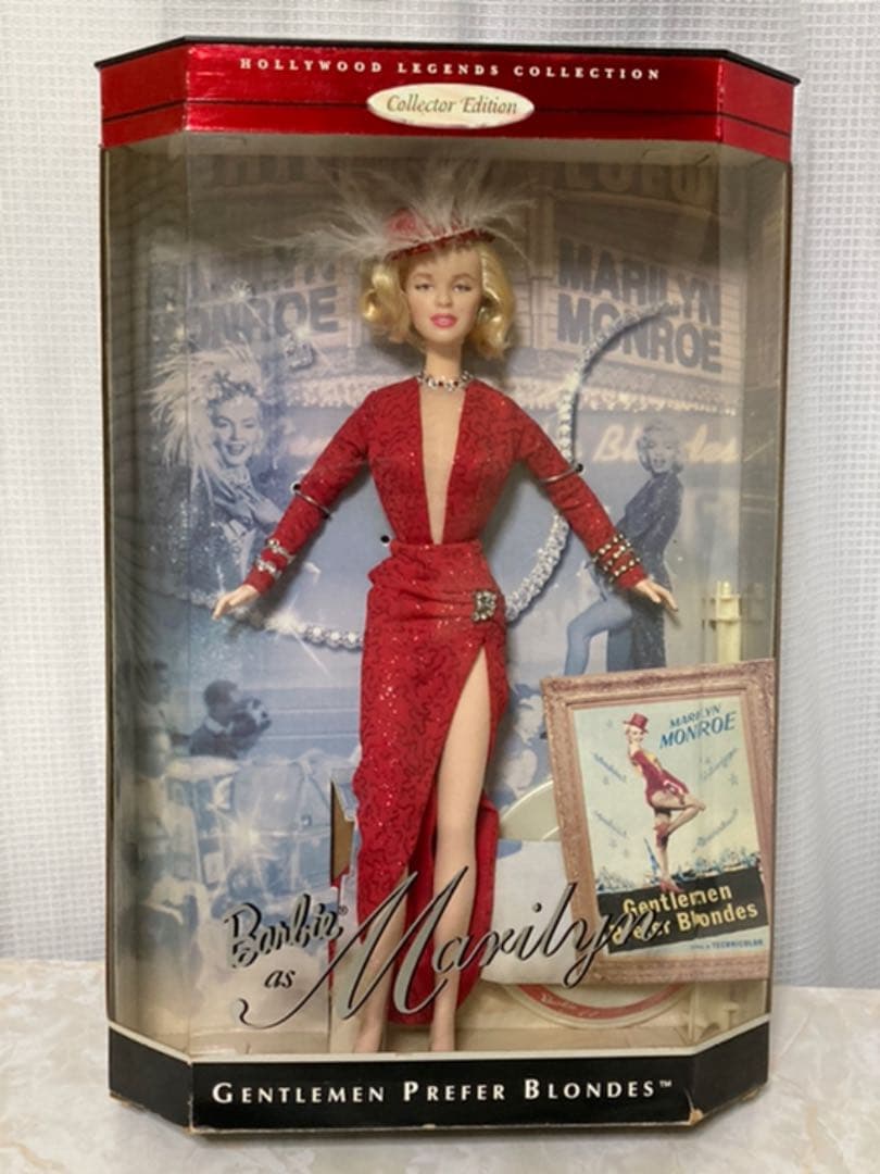 バービー マリリン カスタマイズドフェイスペイント&紳士は金髪がお好きのドレス