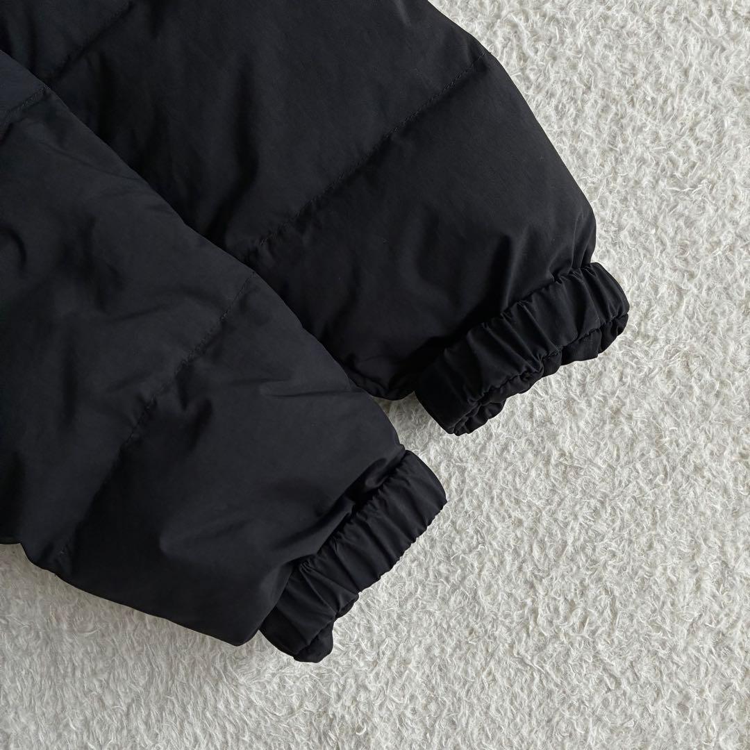 美品 ピレネックス アートニー 黒 ノーカラー ダウンコート 38 レディース