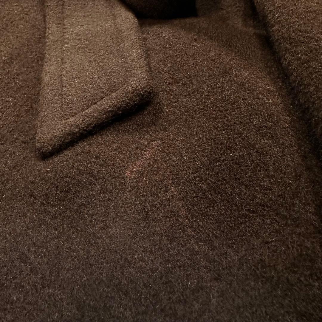 L相当 着丈128cm◎ラルフローレン アンゴラ ロングコート ブラウン 11号