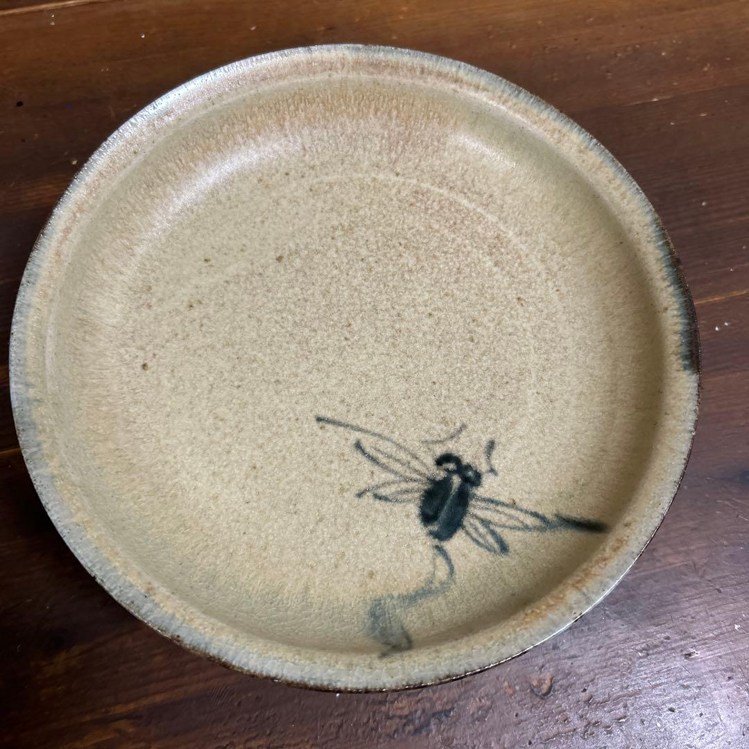 美濃焼 茶道具 幸兵衛窯 人間国宝「加藤卓男」作 「蝉図 黄瀬戸 高足菓子鉢」