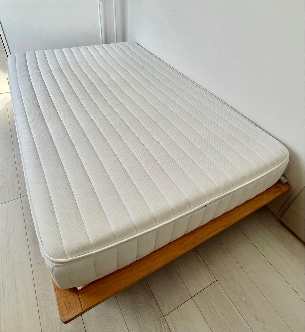 M / 無印ベッドフレーム＋マットセット 【送料込み】