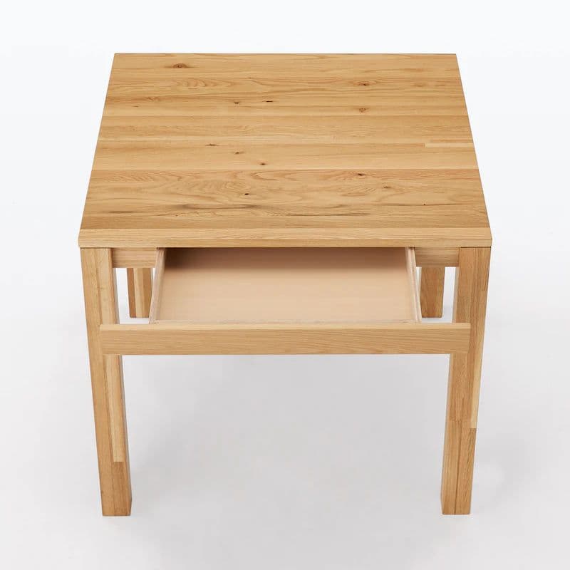 無印良品 木製テーブル　引出付　節あり　幅８０ｃｍ