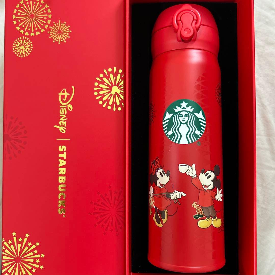 Disney Starbucks ミッキー水筒 レッド