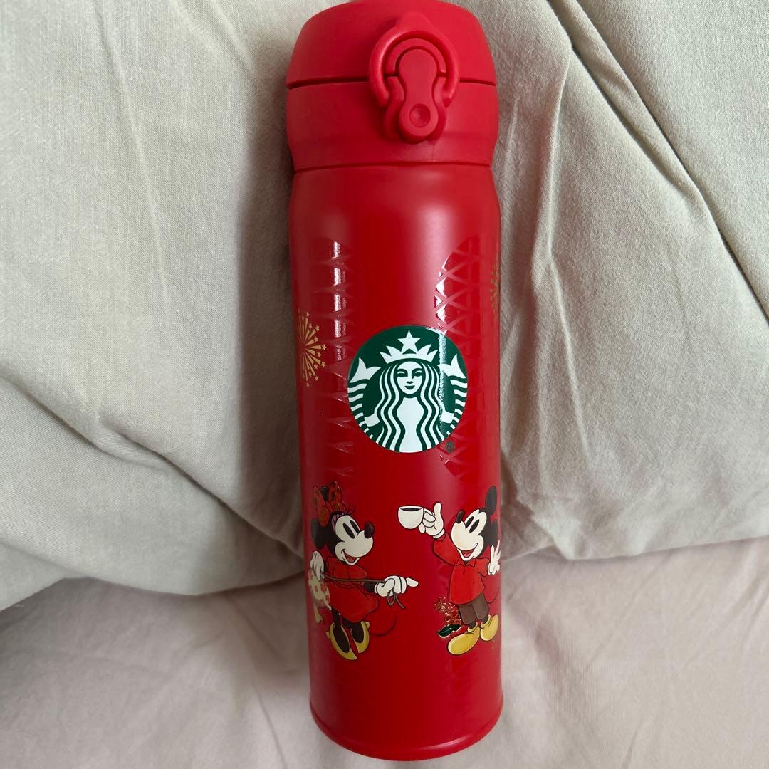 Disney Starbucks ミッキー水筒 レッド