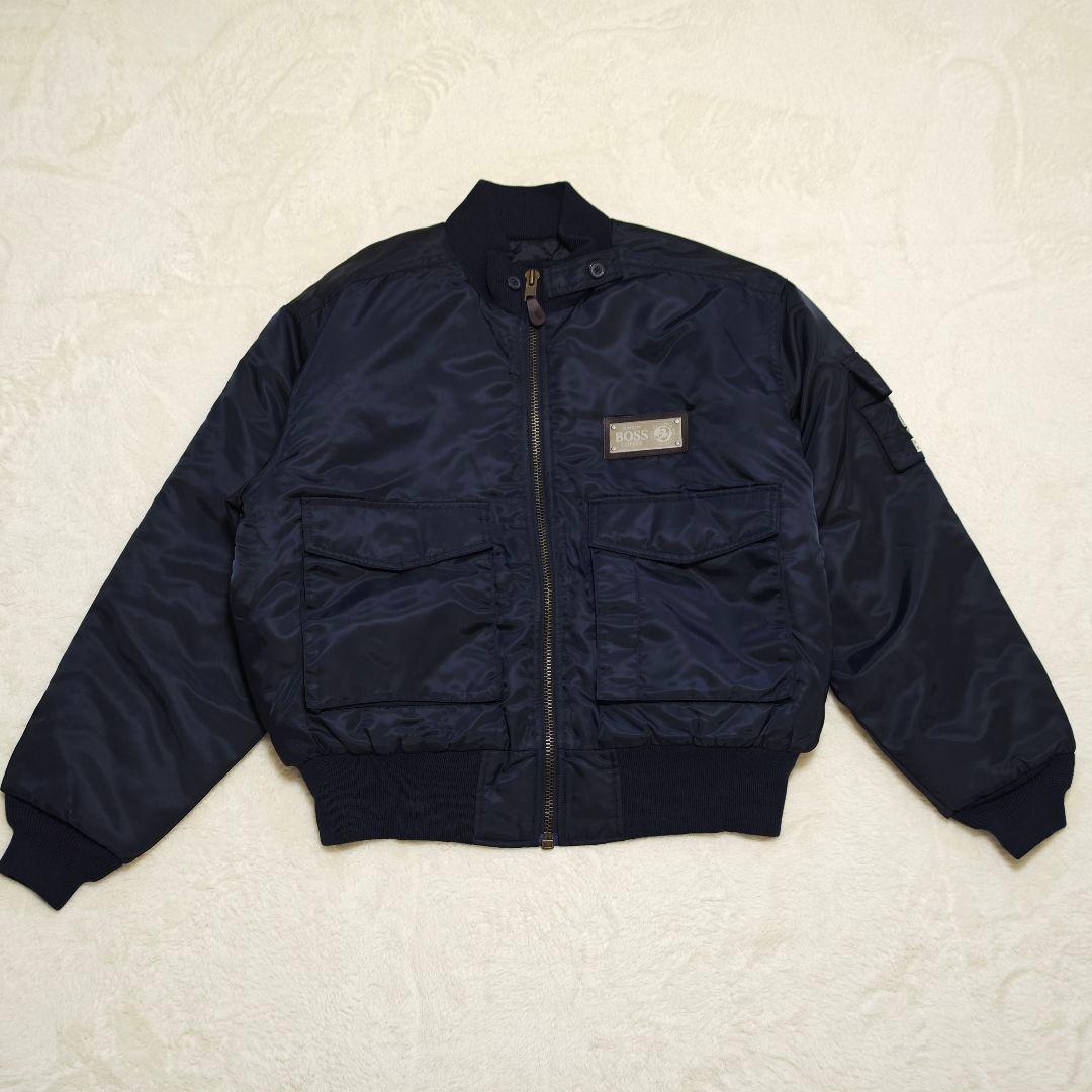 未使用級✨ボス　フライトジャケット　MA1　刺繍ロゴ　中綿スタジャン