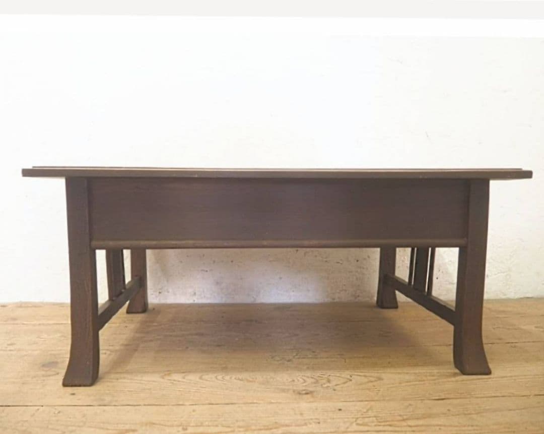 1086 アンティーク　栗の文机　ローテーブル　引き出し　収納　レトロ　大正浪漫