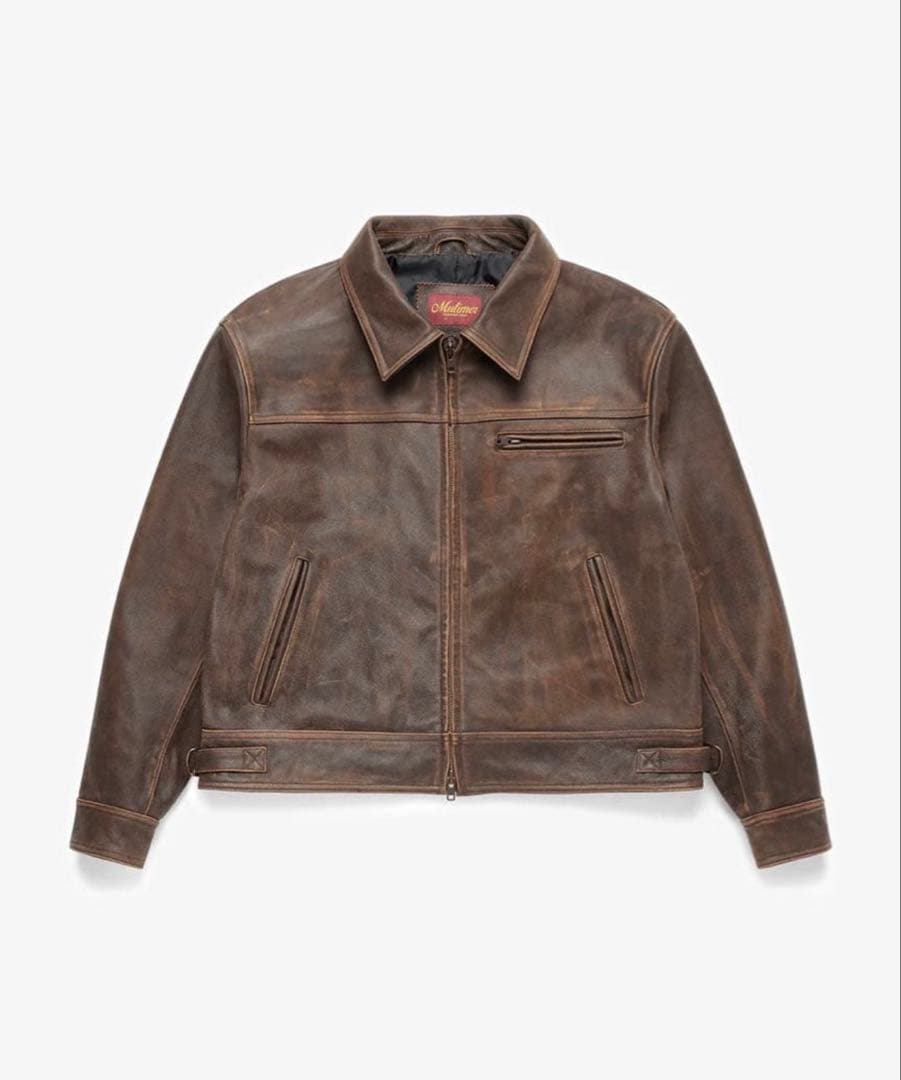 ジャケット・アウター Mutimer AGED HEAVY WASH LEATHER JACKET S