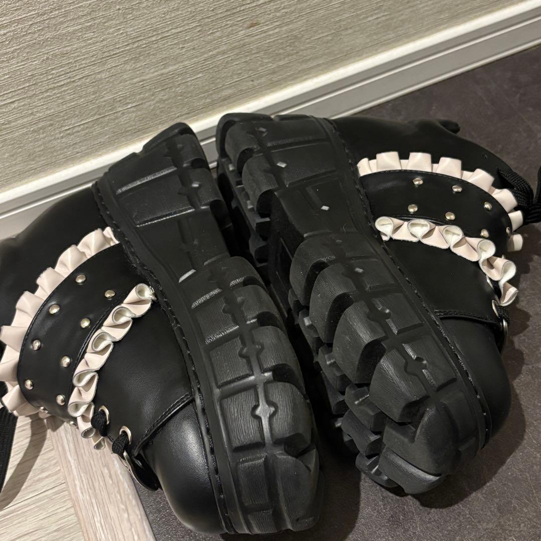 pium フリルベルトボリュームスニーカー M ピンク