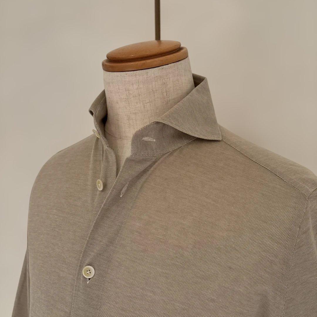 フィナモレ／ジャージーシャツ／グレージュ／S