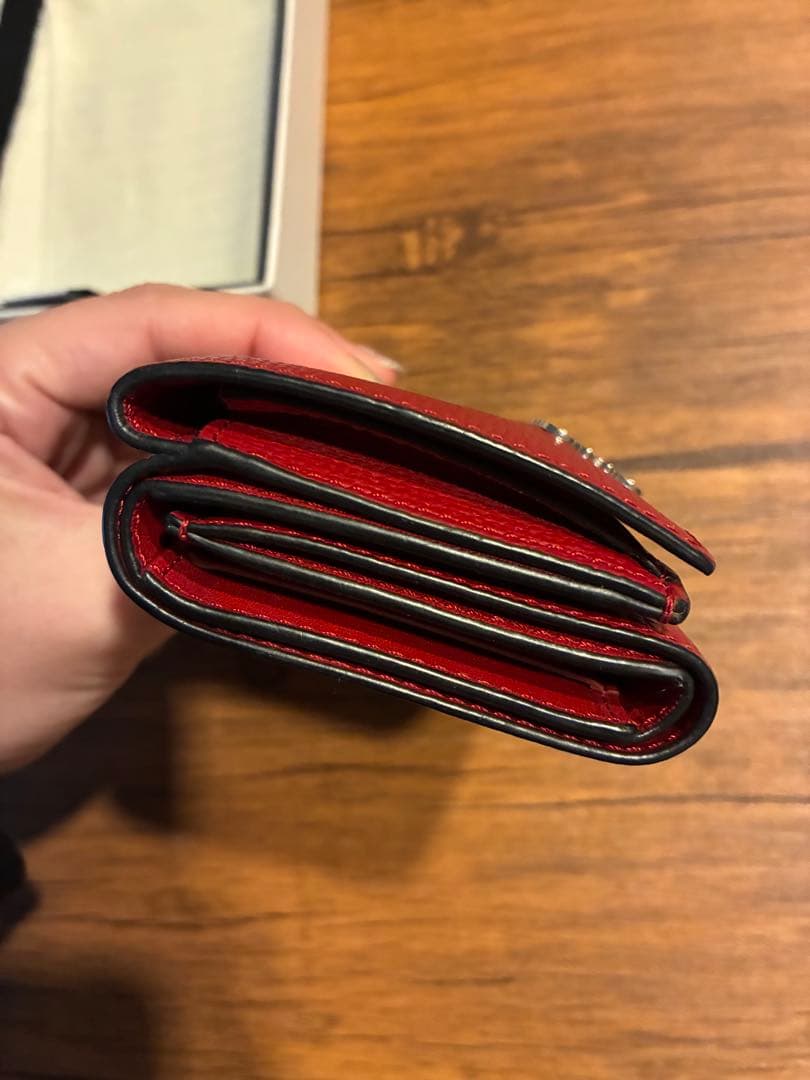 美品★LOEWE レッド 三つ折り財布